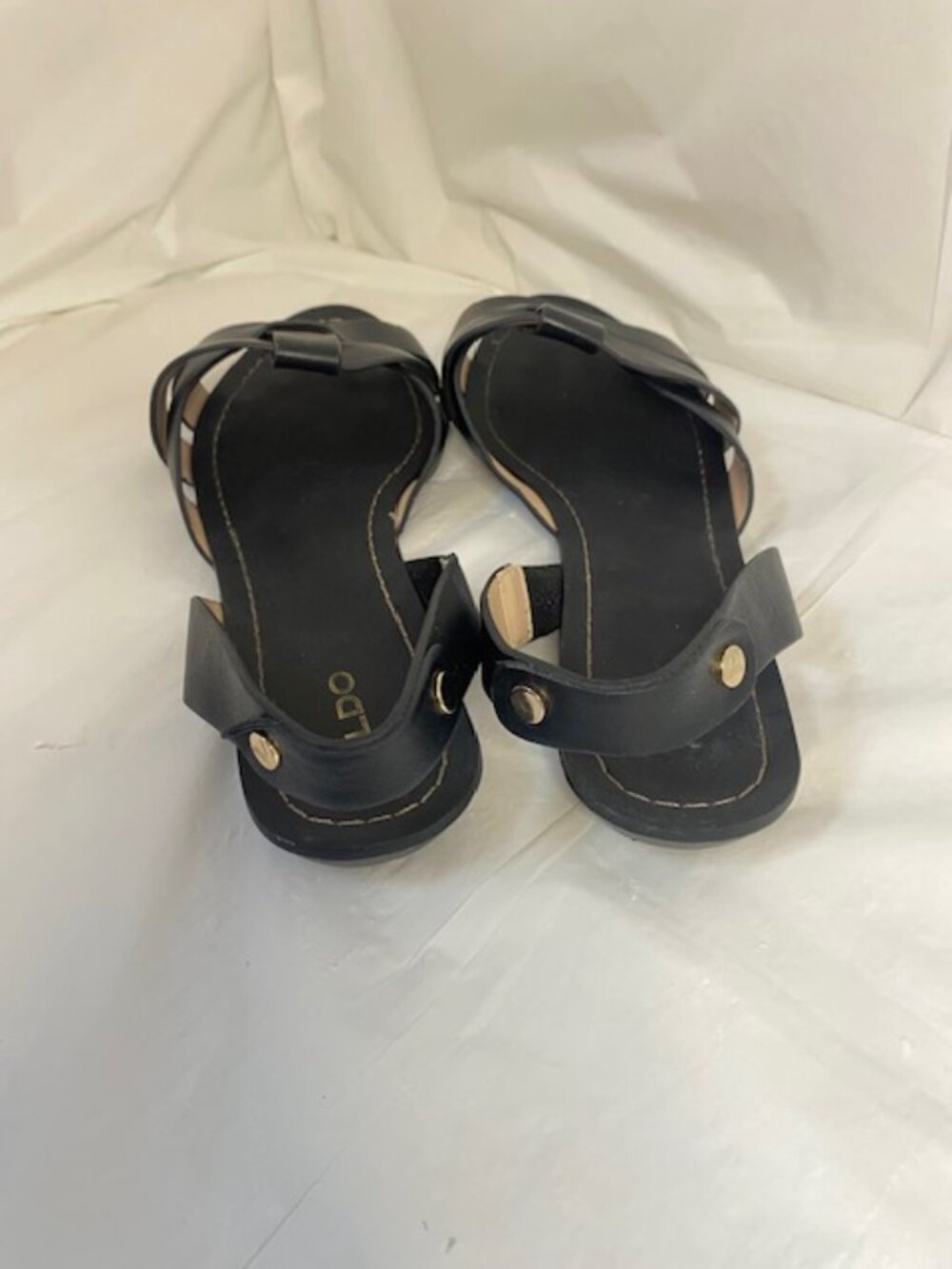 ALDOS DWYLIA BLACK LEATHER SADALS - Picture 5 of 7